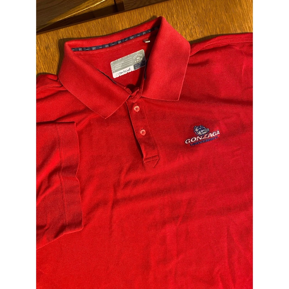 Gonzaga Bulldogs Cutter & Buck Polo Shirt XXXL Red CB DryTec Moisture Wicking